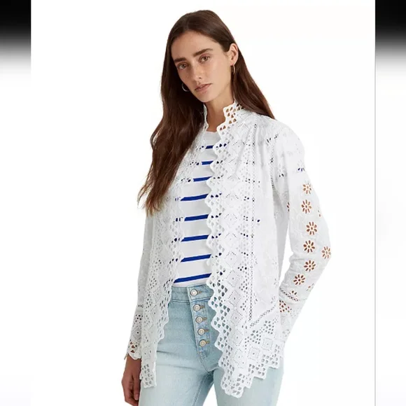 Ralph Lauren Broderie Anglaise Eyelet Jacket - Size M - Picture 1 of 10
